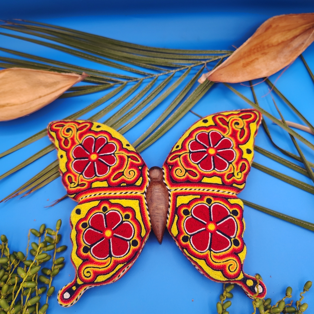 Colorful Embroidered Butterfly Decor